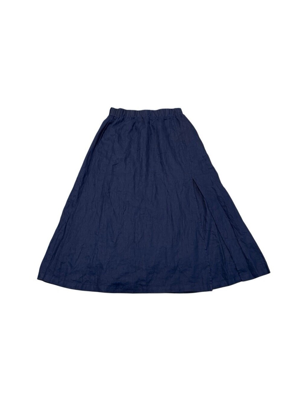 Quince 100% European Linen Maxi Skirt Large Summer Resort Beach Womens Navy